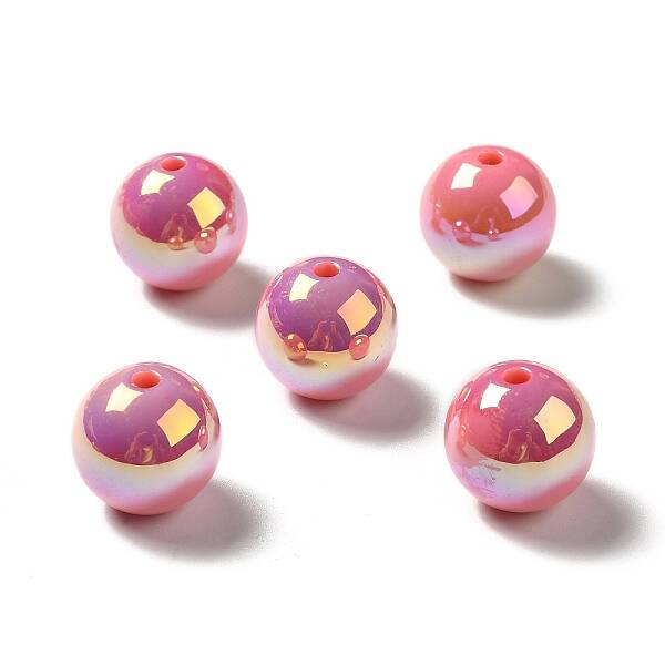 UV Plating Rainbow Iridescent Acrylic Beads