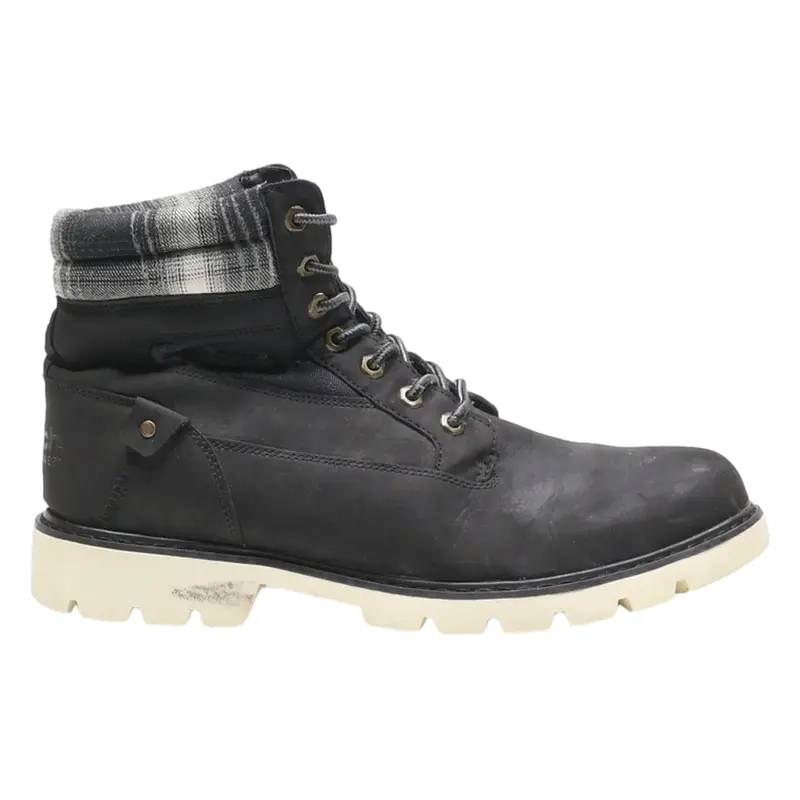BUAGTTI Lace-Up Boots Black Leather Mens UK 10.5