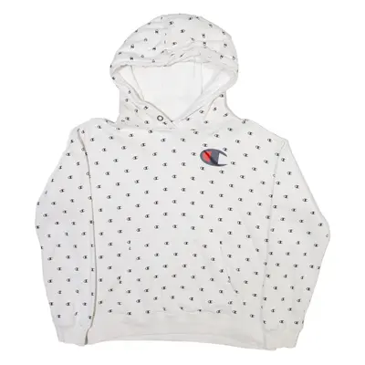 CHAMPION Mens White Hoodie XS