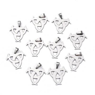 Tarnish Resistant Boy Jewelry Original Color 201 Stainless Steel Triangle Knot Pendants