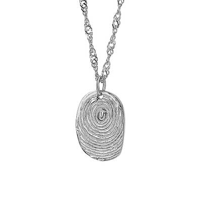 Non-Tarnish Stainless Steel Textured Oval Pendant Necklaces