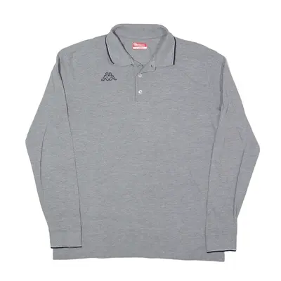 KAPPA Polo Shirt Grey Long Sleeve Mens XL
