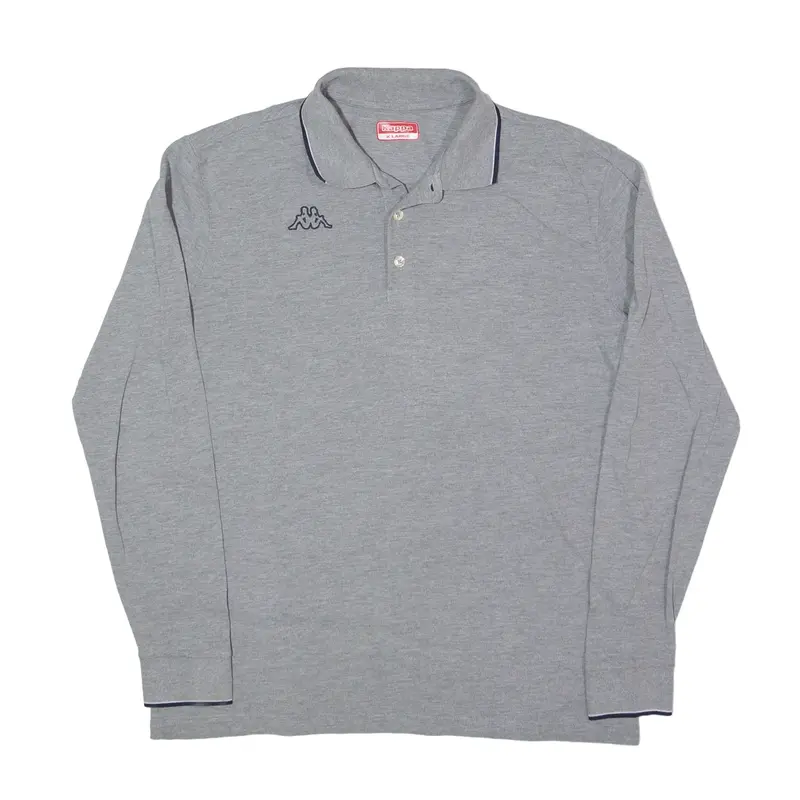 KAPPA Polo Shirt Grey Long Sleeve Mens XL