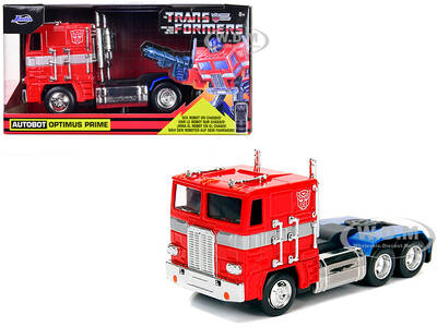 G1 Autobot Optimus Prime Truck Red with Robot on Chassis from Transformers TV Series Hollywood Rides Series 1/32 Diecast Mode...