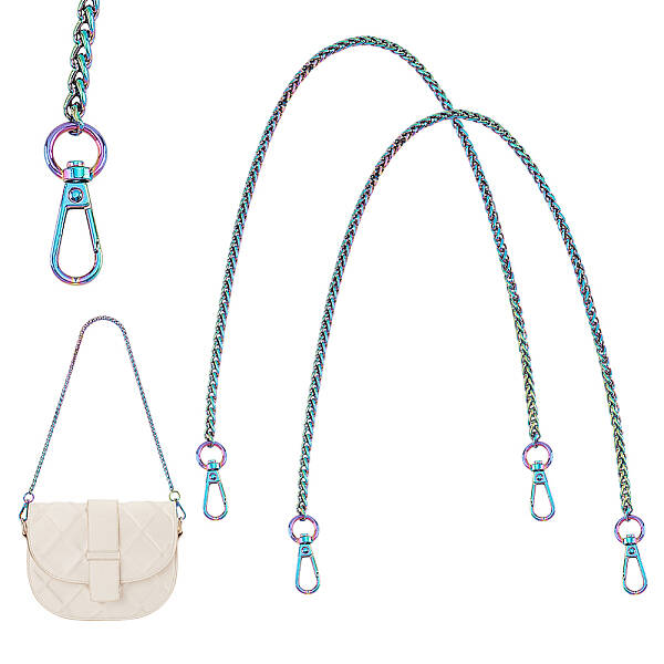 2Pcs Zinc Alloy Wheat Chain Bag Handles