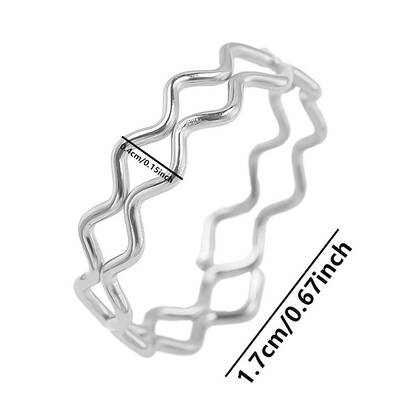 304 Stainless Steel Wave Round Ring