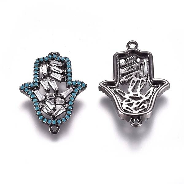 Brass Micro Pave Cubic Zirconia Links connectors
