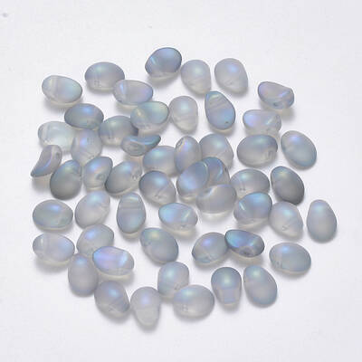 Transparent Spray Painted Glass Charms