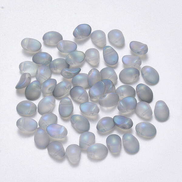 Transparent Spray Painted Glass Charms