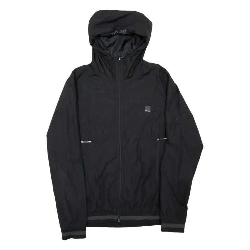 BENCH Mens Rain Jacket Black Hooded M