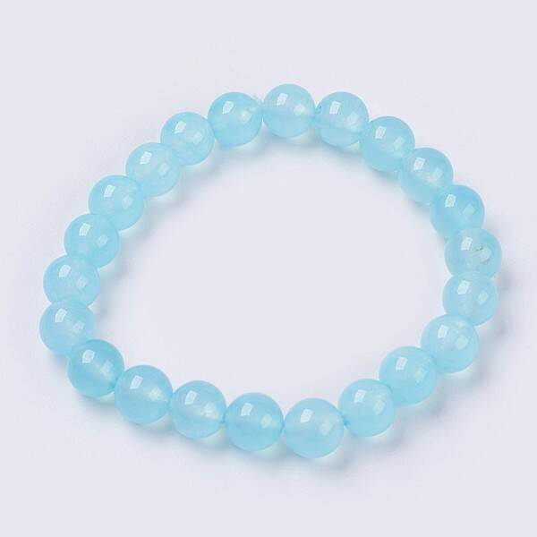 Natural Jade Beaded Stretch Bracelet