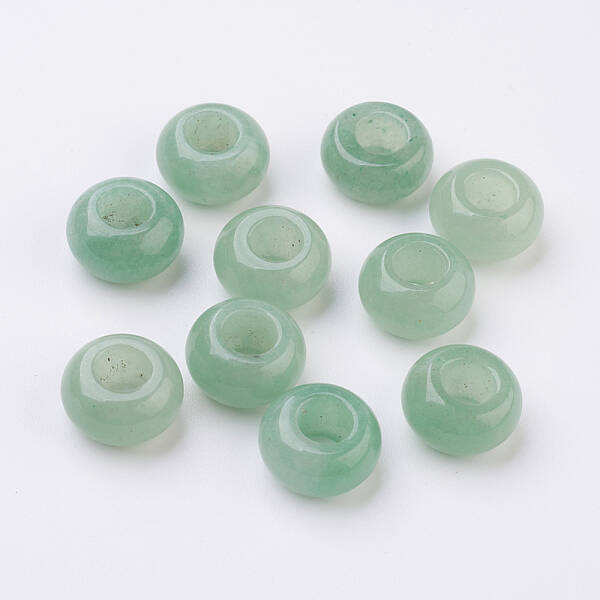 Natural Green Aventurine European Beads