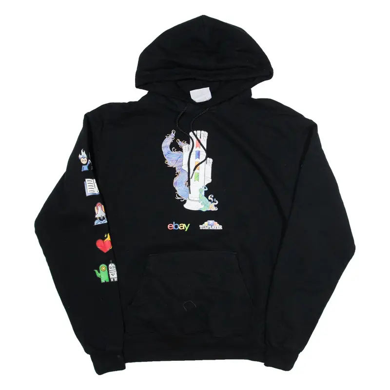 CHAMPION Mens Black Hoodie L