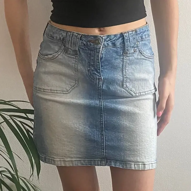 Karma Denim Skirt - 30W UK 10 Blue Cotton