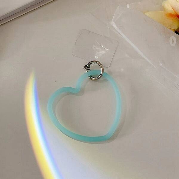 Silicone Love Heart Mobile Straps