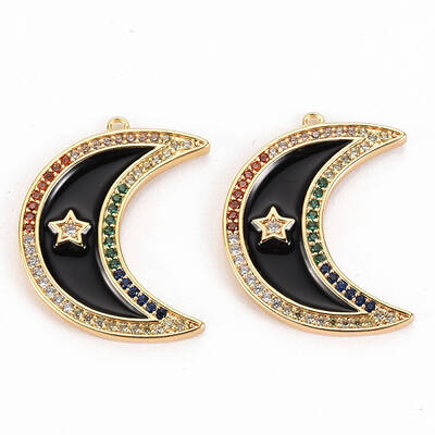 Brass Micro Pave Colorful Cubic Zirconia Pendants