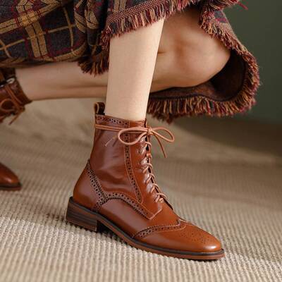 CHIKO Annabel Round Toe Block Heels Ankle Boots