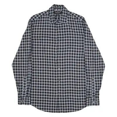 BANANA REPUBLIC Camden Fit Mens Shirt Black Check Long Sleeve S