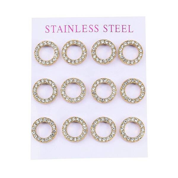 PVD Vacuum Plating 304 Stainless Steel Stud Earrings