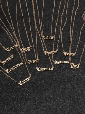 Temperament 12 Constellation Themed Pendant Necklace for Men & Women, Summer Fashion Atmospheric Matching Necklace Jewelry, G...
