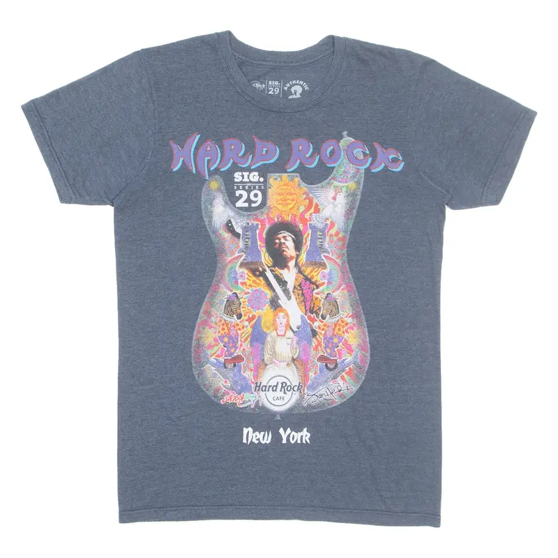 HARD ROCK CAFE Jimi Hendrix Series 29 New York Mens Band T-Shirt Blue S