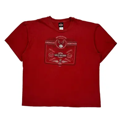 Made In Usa Harley Davidson T-Shirt - 2XL Red Cotton