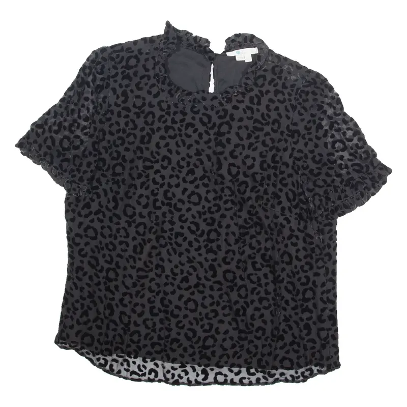 BODEN Womens Printed Top Black Animal Print UK 14