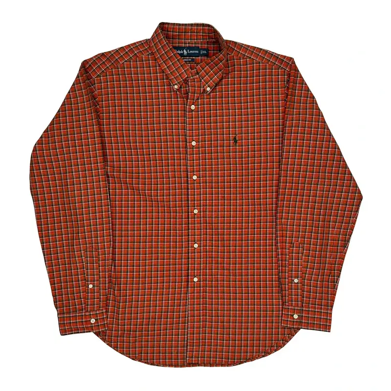 Ralph Lauren Checked Shirt - XL Orange Cotton
