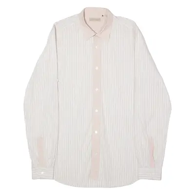 TED BAKER Mens Shirt Pink Striped Long Sleeve S