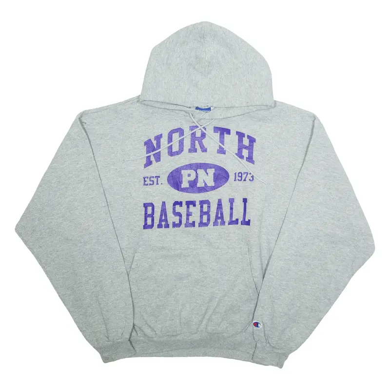 CHAMPION Mens Grey Hoodie USA L