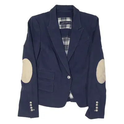 ZARA Blazer Canvas Jacket Blue Womens S