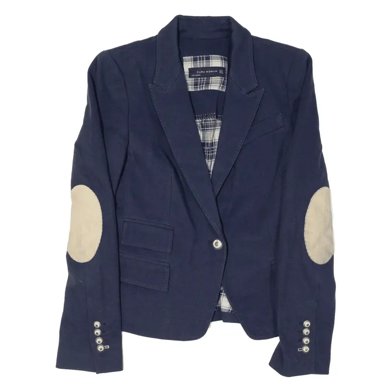 ZARA Blazer Canvas Jacket Blue Womens S