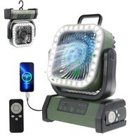 2025 Upgraded 30000mAh Camping Fan，Portable Rechargeable Fan with LED Lights and 270° Rotating Shaft, Remote Control Oscil...