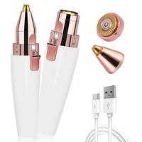 Flawless Brows & Smooth Skin On-the-Go! 2-in-1 Facial Hair Remover & Eyebrow Trimmer with LED Light – Rechargeable, Portabl...