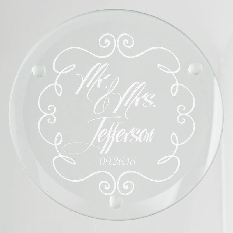 Mr. and Mrs. Glass Coaster