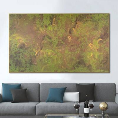 Abstract Green Painting On Canvas Original Swamp Colorful Modern Texture Brown Artwork Forest Unique Minimalist Art Handmade ...