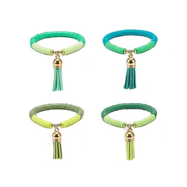 Handmade Polymer Clay Heishi Stretch Bracelet Sets