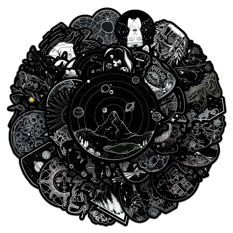 Cartoon Pattern Sticker, 50pcs Waterproof Self Adhesive Decor Paper, Decor Sticker for Gift Greeting Card, Water Bottle, Lapt...