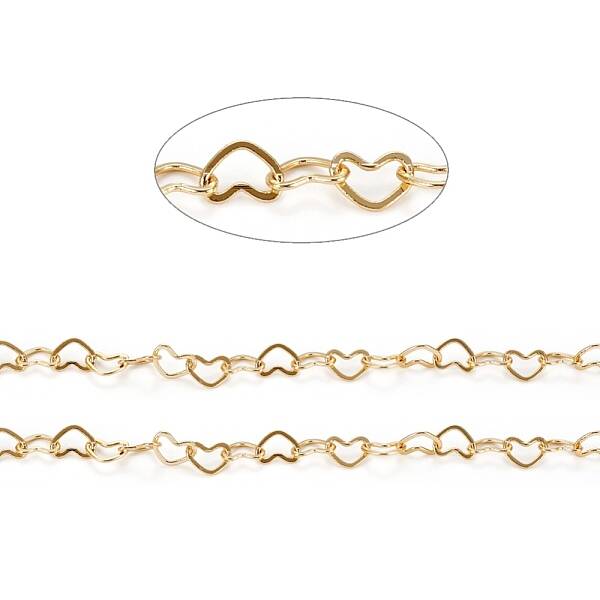 3.28 Feet Brass Heart Link Chains