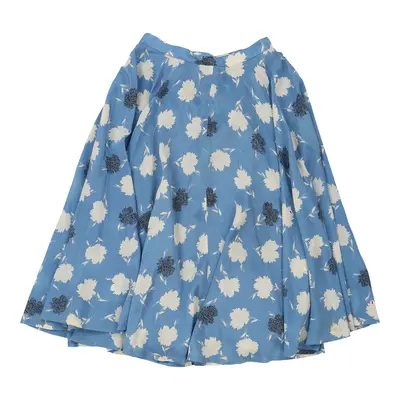 Unbranded Floral Skirt - 26W UK 6 Blue Polyester Blend
