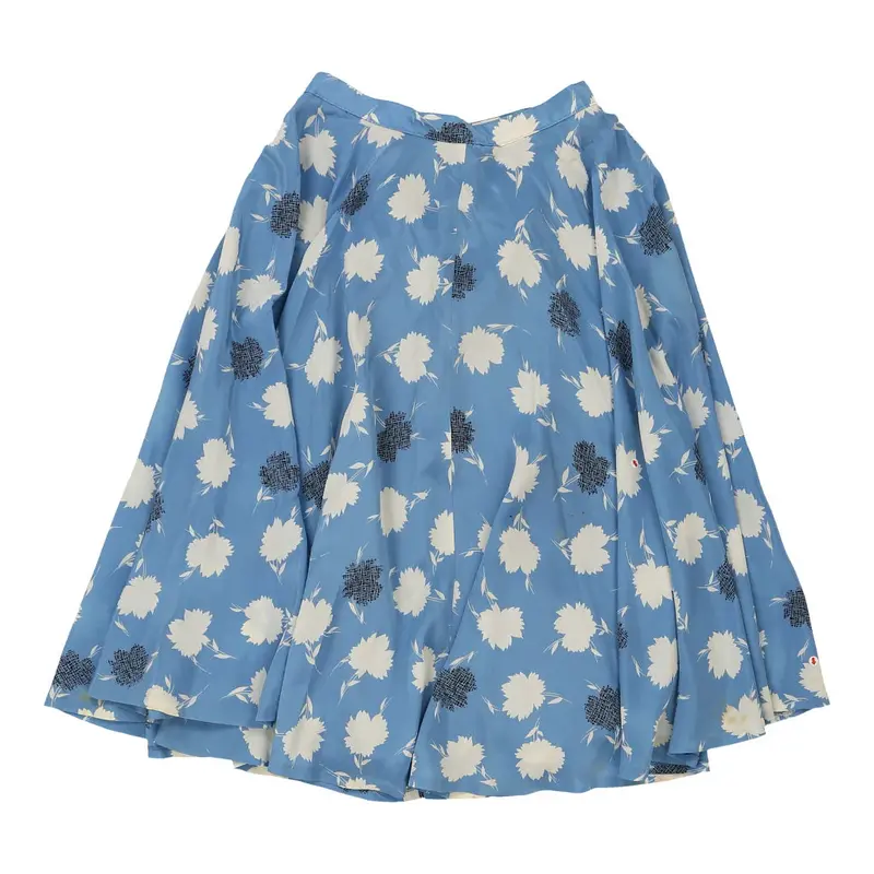 Unbranded Floral Skirt - 26W UK 6 Blue Polyester Blend