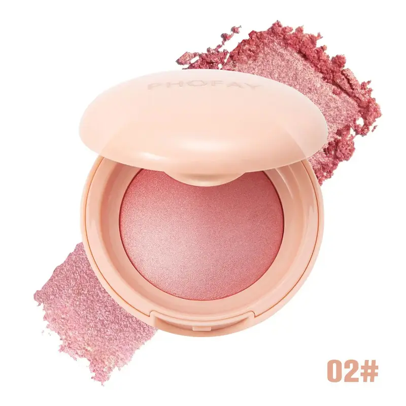 PHOFAY Soft Pinch Glitter Powder Blush, Glow Peach Blush Makeup Cosmetic Gifts, Contour & Highlight Face for a Shimmery Finis...