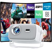 ăUS WarehouseăHappy Throw 4K Android 11 Native 1080P X4 Projector 3000ANSI Electronic Focus Trapezoidal correction Built-...