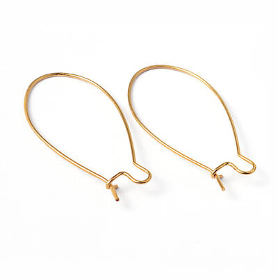 Brass Hoop Earrings Findings Kidney Ear Wires