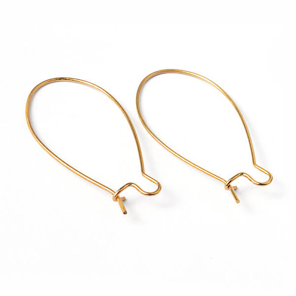 Brass Hoop Earrings Findings Kidney Ear Wires