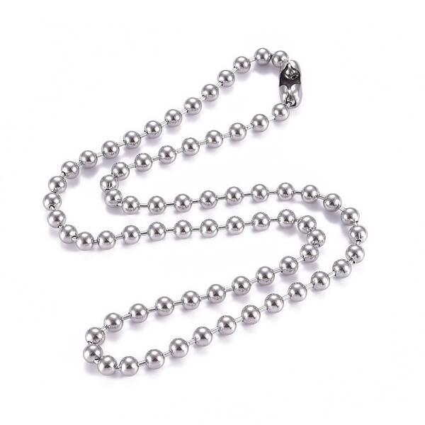 Non-Tarnish 304 Stainless Steel Ball Chain Necklace