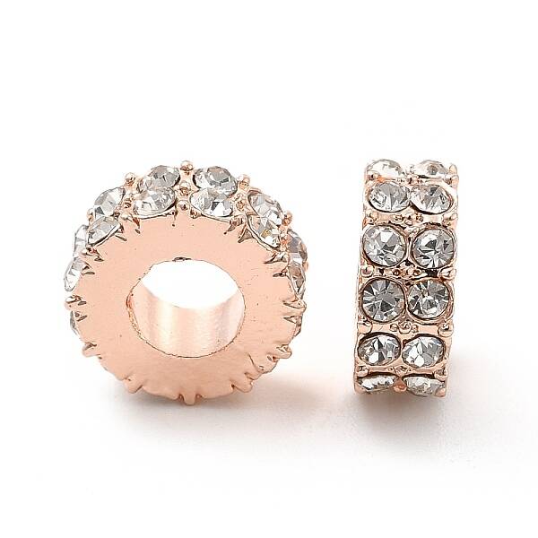 Rack Plating Alloy Rhinestone European Beads