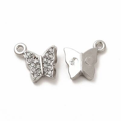 316 Surgical Stainless Steel with Crystal Rhinestone Pendants