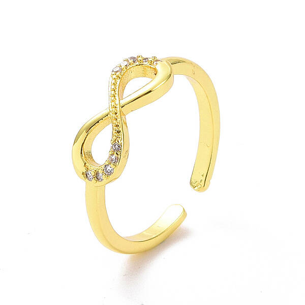 Clear Cubic Zirconia Infinity Open Cuff Ring