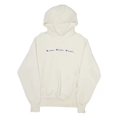 CHAMPION Mens Cream Hoodie S